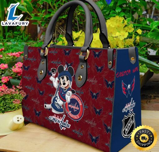 Washington Capitals NHL Mickey Women Leather Hand Bag