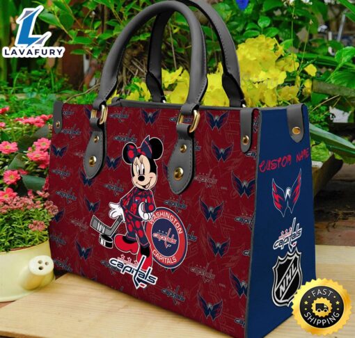 Washington Capitals NHL Minnie Women Leather Hand Bag