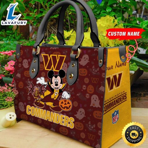 Washington Commanders NFL Mickey Halloween Women Leather Hand Bag