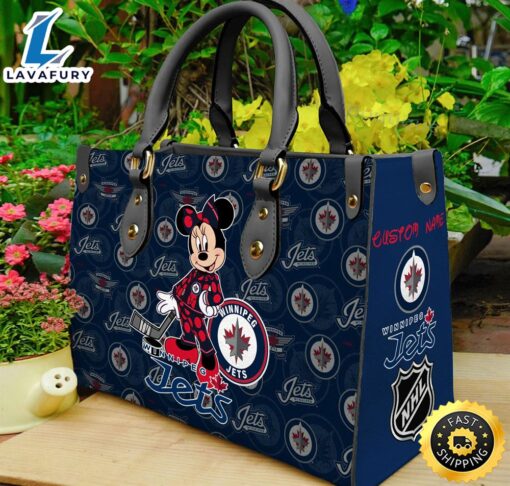 Winnipeg Jets NHL Minnie Women Leather Hand Bag