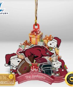Arkansas Razorbacks Snoopy Christmas Personalized…