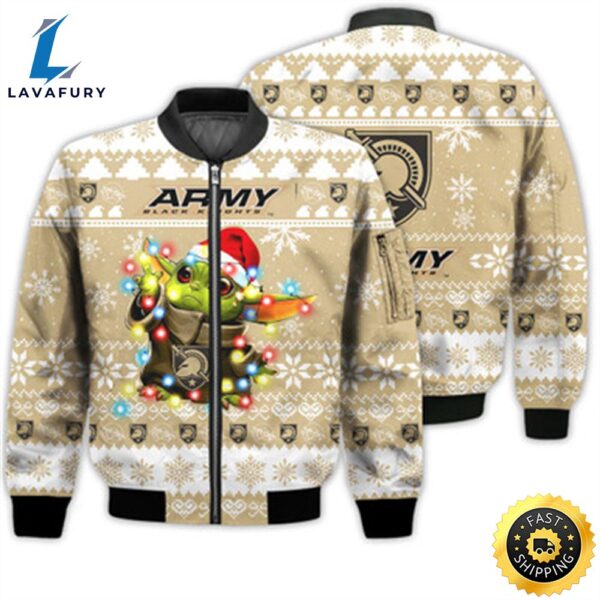 Army Black Knights Baby Yoda Star Wars Sports Football American Ugly Christmas Gifts Unisex 3D Bomber Jacket