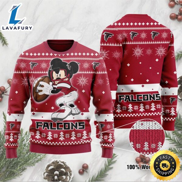 Atlanta Falcons Mickey Mouse Funny Ugly Christmas Sweater, Perfect Holiday Gift
