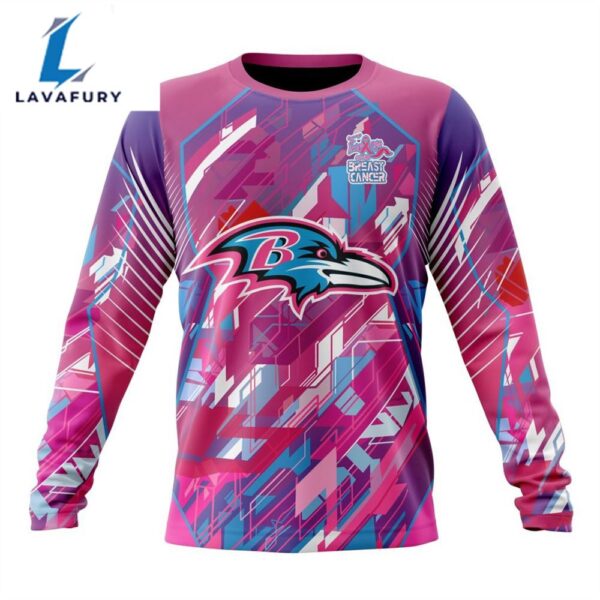BEST NFL Baltimore Ravens, Specialized Design I Pink I Can! Fearless Again Breast Cancer 3D Hoodie Shirt
