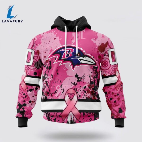 BEST NFL Baltimore Ravens, Specialized Design I Pink I Can! IN OCTOBER WE WEAR PINK BREAST CANCER 3D