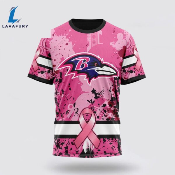 BEST NFL Baltimore Ravens, Specialized Design I Pink I Can! IN OCTOBER WE WEAR PINK BREAST CANCER 3D