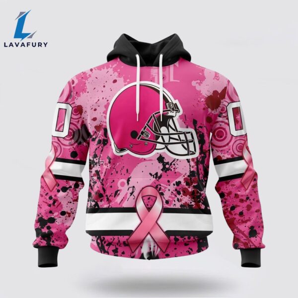 BEST NFL Cleveland Browns, Specialized Design I Pink I Can! IN OCTOBER WE WEAR PINK BREAST CANCER 3D