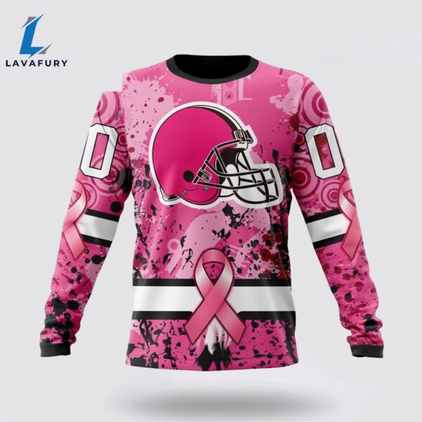 BEST NFL Cleveland Browns, Specialized Design I Pink I Can! IN OCTOBER WE WEAR PINK BREAST CANCER 3D