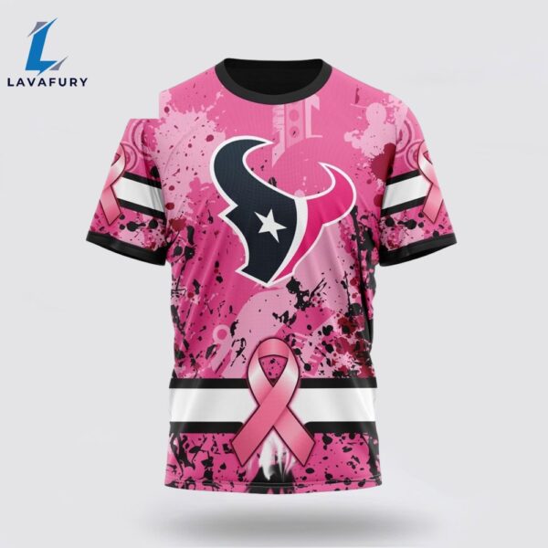 BEST NFL Houston Texans, Specialized Design I Pink I Can! IN OCTOBER WE WEAR PINK BREAST CANCER 3D