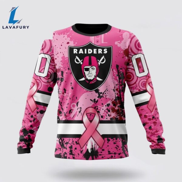 BEST NFL Las Vegas Raiders, Specialized Design I Pink I Can! IN OCTOBER WE WEAR PINK BREAST CANCER 3D