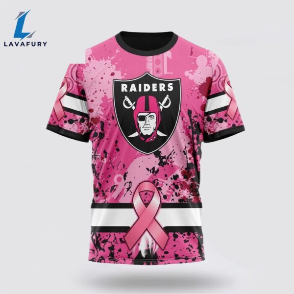 BEST NFL Las Vegas Raiders, Specialized Design I Pink I Can! IN OCTOBER WE WEAR PINK BREAST CANCER 3D