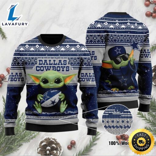 Baby Yoda Dallas Cowboys NFL Christmas UglySweater