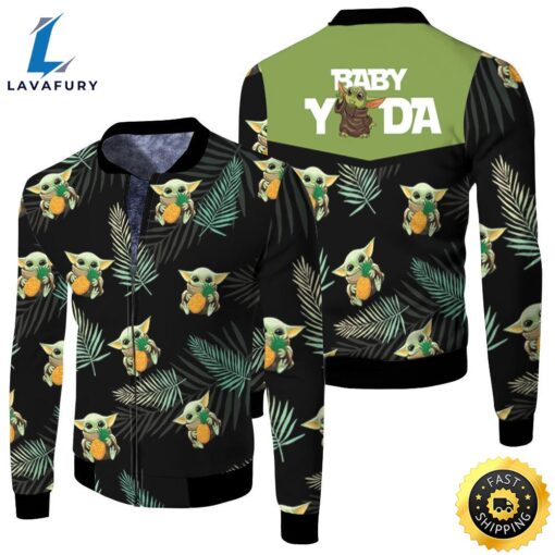 Baby Yoda Hug Pineapple Hawaiian 3D Bomber Jacket