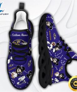 Baltimore Ravens Mickey Mouse Custom Name Max Soul Shoes