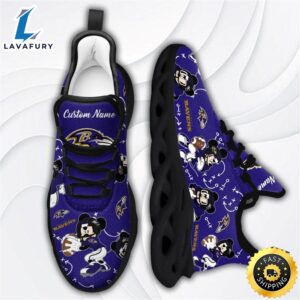 Baltimore Ravens Mickey Mouse Custom Name Max Soul Shoes