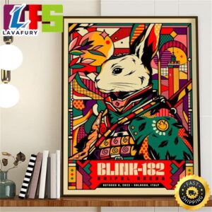 Blink 182 Bologna Event Poster At Unipol Arena Italy October 6th 2023 Home Decor Poster Canvas