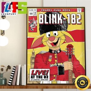 Blink 182 London Event Poster Crappy Punk Rock Live England At The O2 On October 12th 2023 Home Decor Poster Canvas
