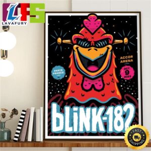 Blink 182 Paris Event Poster At Accor Arena France October 9th 2023 Home Decor Poster Canvas