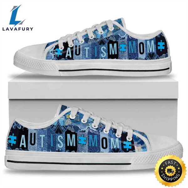 Blue Autism Mom Low Top Shoes