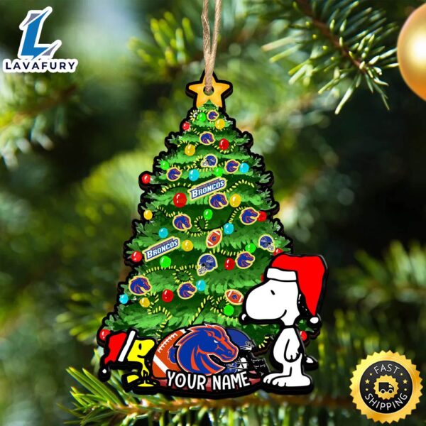 Boise State Broncos Snoopy And NCAA Football Ornament