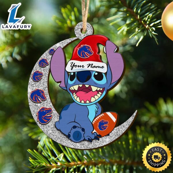 Boise State Broncos Stitch Christmas Ornament NCAA And St With Moon Ornament
