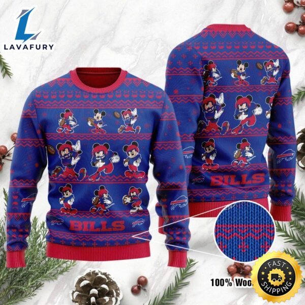 Buffalo Bills Mickey Mouse Holiday Party Ugly Christmas Sweater