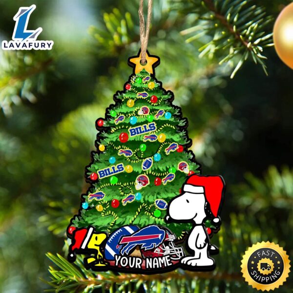 Buffalo Bills Snoopy And NFL Sport Ornament Personalized Your Name