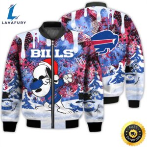 Buffalo Bills Snoopy Dabbing The Peanuts Sports Football American Christmas Dripping Matching Gifts Unisex 3D Bomber Jacket