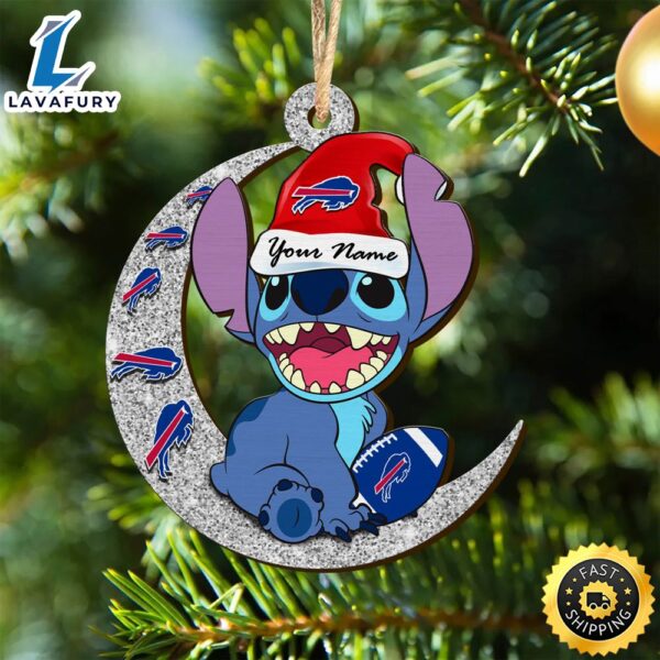 Buffalo Bills Stitch Ornament, NFL Christmas And St With Moon Ornament