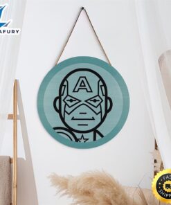 Captain America Stylized Line Art Icon Marvel Christmas Sign