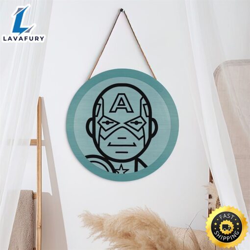 Captain America Stylized Line Art Icon Marvel Christmas Sign