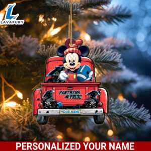 Carolina Panthers Mickey Mouse Ornament Personalized Your Name Sport Home Decor