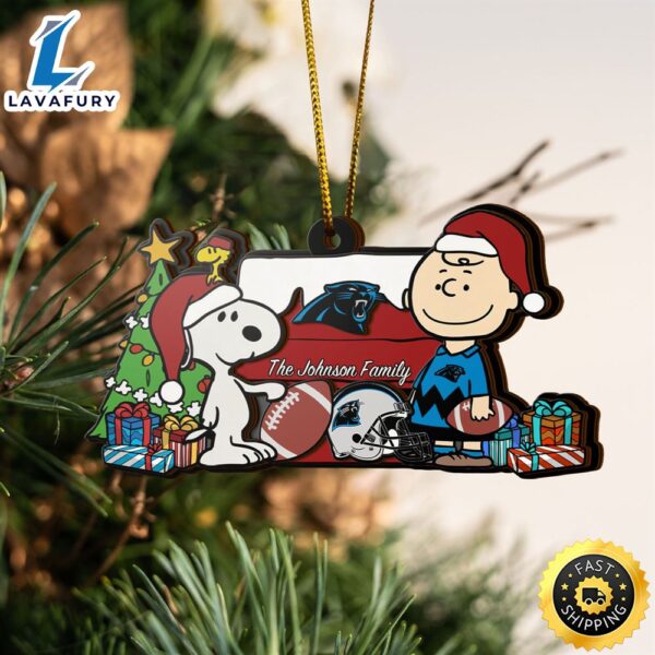 Carolina Panthers Snoopy NFL Sport Ornament Custom Your Family Name
