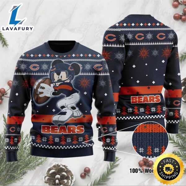 Chicago Bears Mickey Mouse Funny Ugly Christmas Sweater, Perfect Holiday Gift