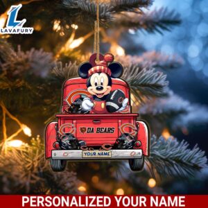 Chicago Bears Mickey Mouse Ornament Personalized Your Name Sport Home Decor