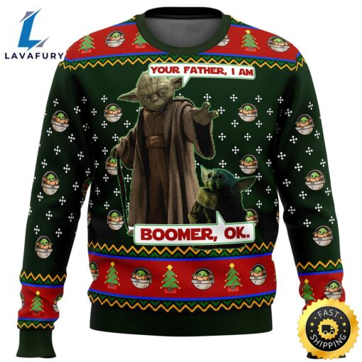 Christmas Star Wars Baby Yoda Boomer Star Wars Sweater