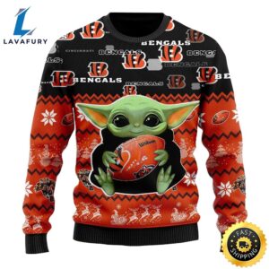 Christmas Star Wars Baby Yoda Star Wars Cincinnati Bengals Custom Name Sweater