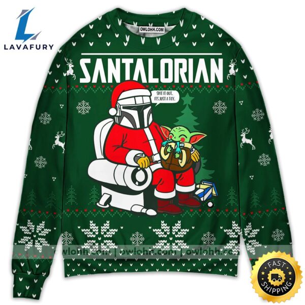 Christmas Star Wars Funny The Santalorian Star Wars Christmas Sweater