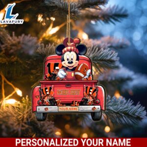 Cincinnati Bengals Mickey Mouse Ornament Personalized Your Name Sport Home Decor