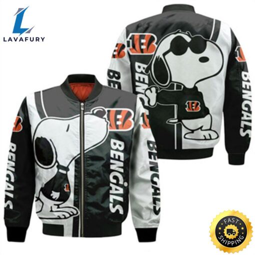 Cincinnati Bengals Snoopy Lover 3D Printed Bomber Jacket Model