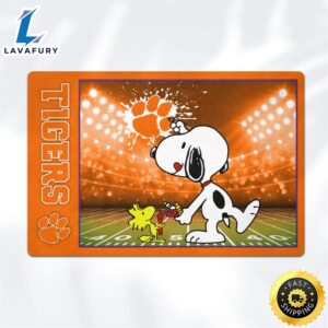 Clemson Tigers Snoopy Outside Doormat