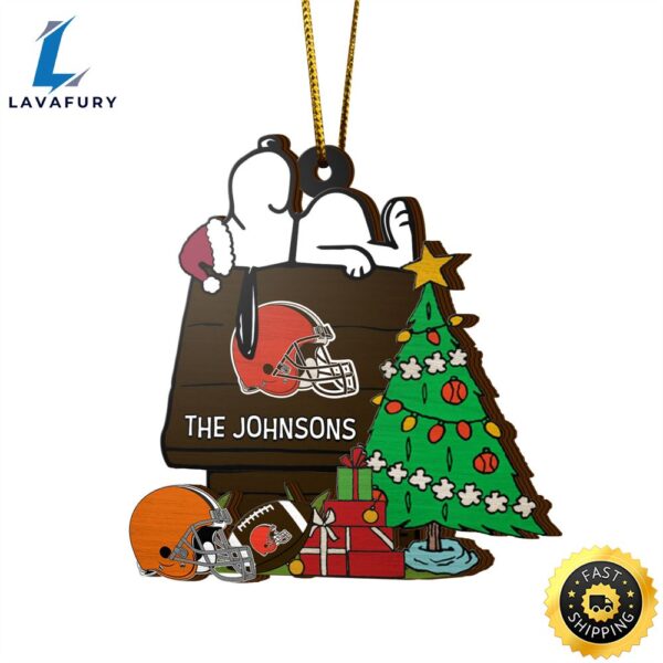 Cleveland Browns Snoopy NFL Sport Ornament Custom Name