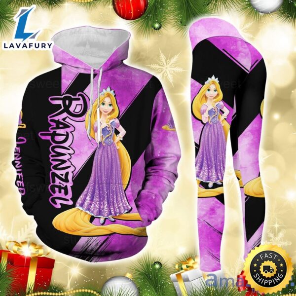 Custom Name Rapunzel Disney Cute Hoodie And Legging Set Gift For Mom Or Your Girl Friend