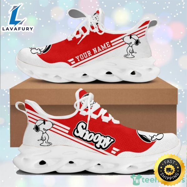 Custom Name Snoopy Max Soul Sneaker Red Running Shoes