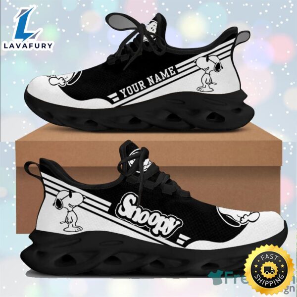 Custom Snoopy Striped Max Soul Sneaker Running Shoes Black Shoes