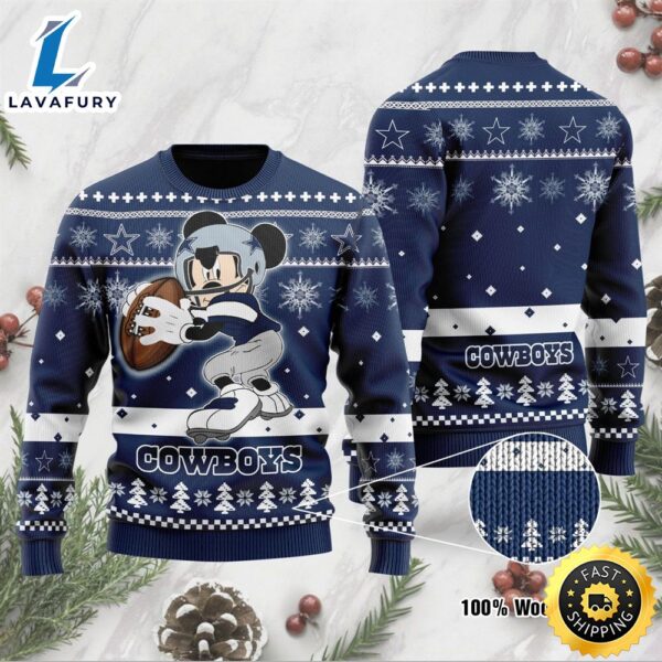 Dallas Cowboys Mickey Mouse Funny Ugly Christmas Sweater, Perfect Holiday Gift
