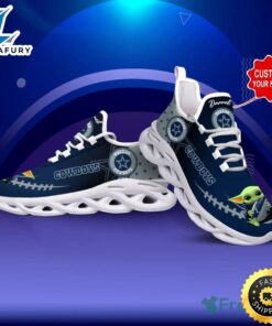 Dallas Cowboys NFL Baby Yoda Sneakers Max Soul Shoes Custom Name For Fans