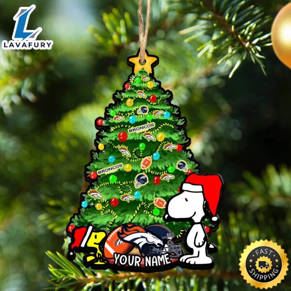 Denver Broncos Snoopy And NFL Sport Ornament Personalized Your Name
