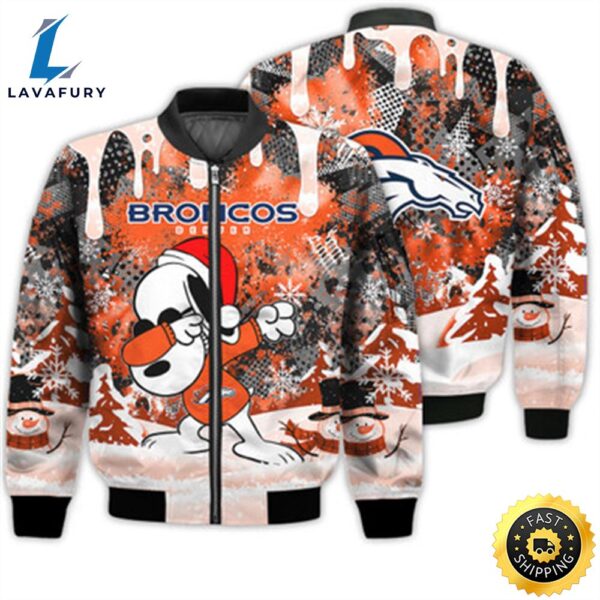 Denver Broncos Snoopy Dabbing The Peanuts Sports Football American Christmas Dripping Matching Gifts Unisex 3D Bomber Jacket