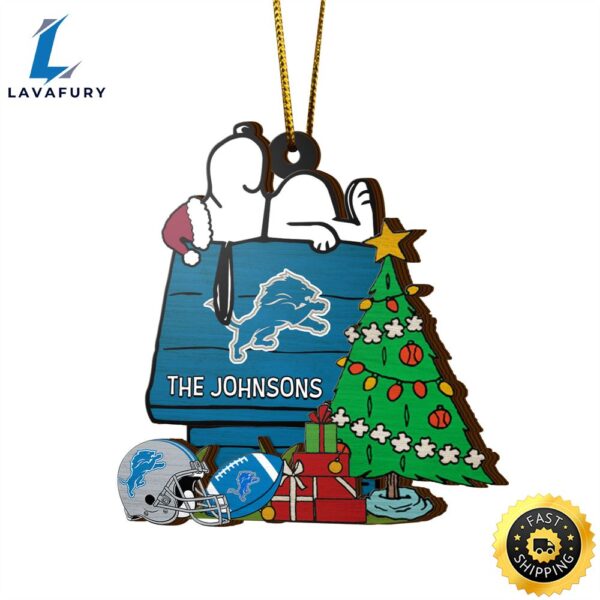 Detroit Lions Snoopy NFL Sport Ornament Custom Name